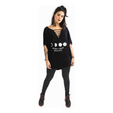 Blusa Max Camiseta Estampa Fases Da Luas Moda feminina